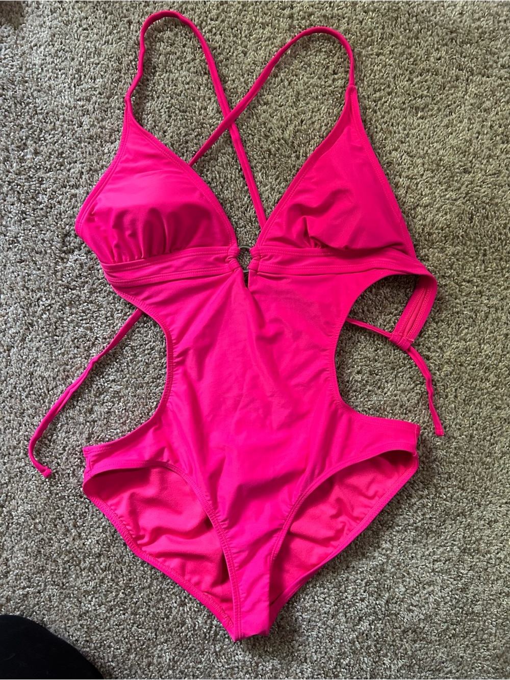 Hot Pink Cut-Out One-Piece Swimsuit